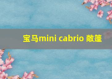 宝马mini cabrio 敞篷